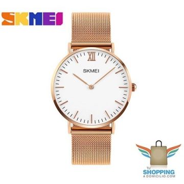 RELOJ SKMEI 1181 PULSERA MESH ORO ROSA