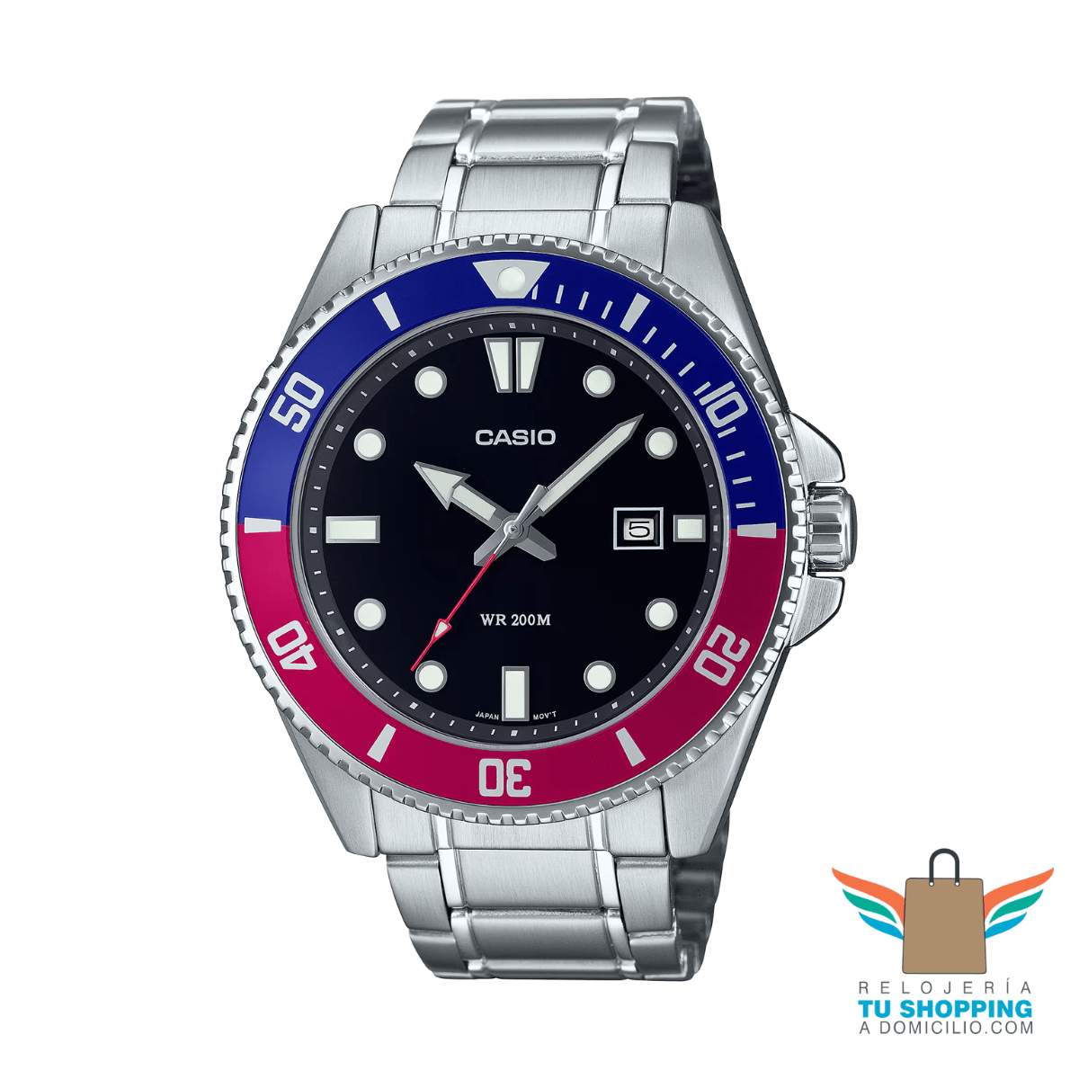 RELOJ CASIO - MDV-107D-1A3VDF - estilo analógico completamente metálico.